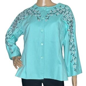 Bob Mackie embroidered floral jacket NWT medium